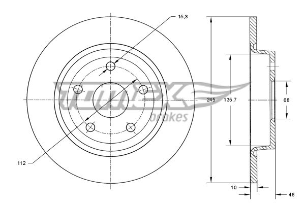 Brzdový kotúč TOMEX Brakes
